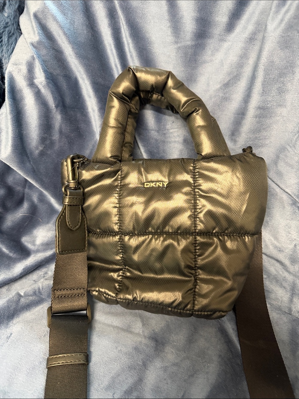 DKNY cutie! Mini Black Quilted Puffer Crossbody Bag